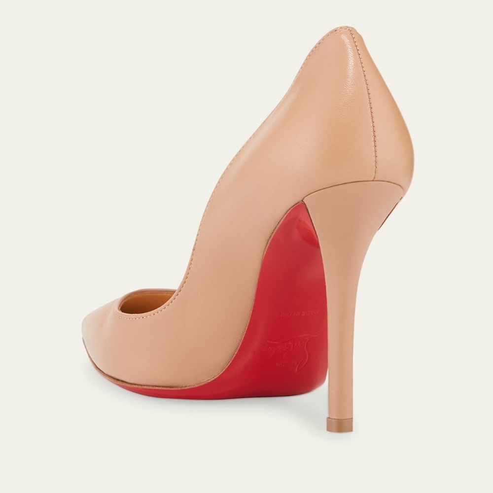 Christian Louboutin Apostrophy 100 38 8B NWT NEW Nude kid leather RETAILS $965+ - Picture 6 of 10